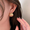 Korea Jewelry Europe America Exaggerated Design Brushed Metal Simple Earrings Gothic Girl Simple Accessories Women