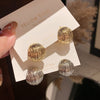 Korea Jewelry Europe America Exaggerated Design Brushed Metal Simple Earrings Gothic Girl Simple Accessories Women