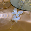 Korea Jewelry Exaggerated White Satin Cloth Butterfly Pendant Necklace Elegant Women Summer Style Wedding Necklace