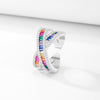Korea Jewelry Exquisite 14K Real Gold Plated AAA Zircon Ring Elegant Women's Opening Adjustable Wedding Gift