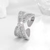 Korea Jewelry Exquisite 14K Real Gold Plated AAA Zircon Ring Elegant Women's Opening Adjustable Wedding Gift