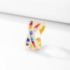 Korea Jewelry Exquisite 14K Real Gold Plated AAA Zircon Ring Elegant Women's Opening Adjustable Wedding Gift