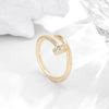 Korea Jewelry Exquisite 18K Real Gold Plated AAA Zircon Ring Elegant Women's Opening Adjustable Wedding Gift