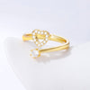 Korea Jewelry Exquisite 18K Real Gold Plated AAA Zircon Ring Elegant Women's Opening Adjustable Wedding Gift