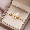Korea Jewelry Exquisite 18K Real Gold Plated AAA Zircon Ring Elegant Women's Opening Adjustable Wedding Gift