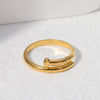 Korea Jewelry Exquisite 18K Real Gold Plated AAA Zircon Ring Elegant Women's Opening Adjustable Wedding Gift