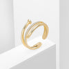 Korea Jewelry Exquisite 18K Real Gold Plated AAA Zircon Ring Elegant Women's Opening Adjustable Wedding Gift