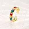 Korea Jewelry Exquisite 18K Real Gold Plated AAA Zircon Ring Elegant Women's Opening Adjustable Wedding Gift