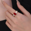 Korea Jewelry Exquisite 18K Real Gold Plated AAA Zircon Ring Elegant Women's Opening Adjustable Wedding Gift