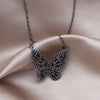 Korea Jewelry  Black Zircon Butterfly Pendant Necklace Elegant Women Sexy Clavicle Prom Party Accessories