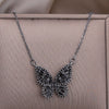 Korea Jewelry  Black Zircon Butterfly Pendant Necklace Elegant Women Sexy Clavicle Prom Party Accessories