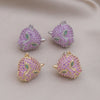 Korea Jewelry  Colored Zircon 14K Gold Electroplated Animal Leopard Earrings Elegant Women's Party Accessories