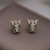 Korea Jewelry  Colored Zircon 14K Gold Electroplated Animal Leopard Earrings Elegant Women's Party Accessories