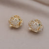 Korea Jewelry  Colored Zircon 14K Gold Electroplated Animal Leopard Earrings Elegant Women's Party Accessories