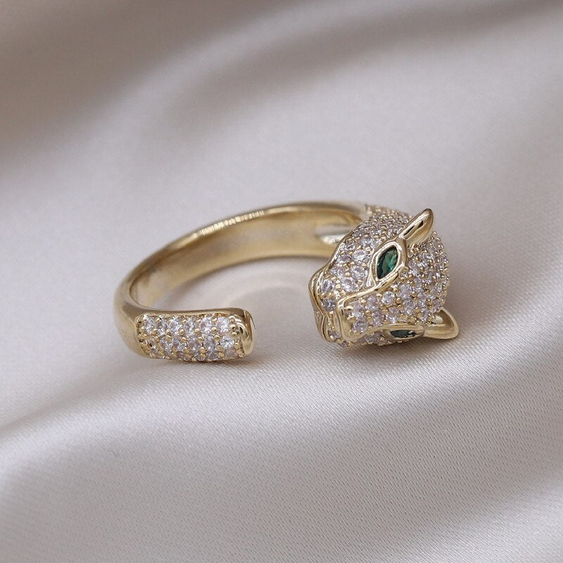 Korea Jewelry  Colored Zircon 14K Gold Electroplated Animal Leopard Earrings Elegant Women's Party Accessories