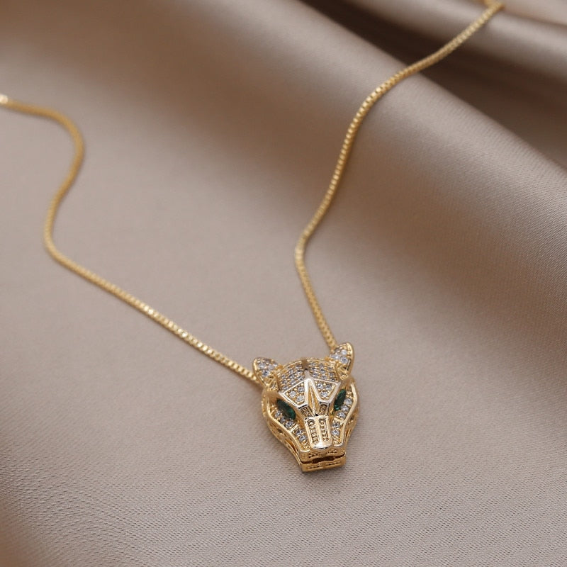 Korea Jewelry  Colored Zircon 14K Gold Electroplated Animal Leopard Earrings Elegant Women's Party Accessories