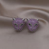 Korea Jewelry  Colored Zircon 14K Gold Electroplated Animal Leopard Earrings Elegant Women's Party Accessories