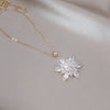 Korea Jewelry  Copper Inlaid Zircon 14K Gold plated Flower Jewelry Set Elegant Women Wedding Party Accessories