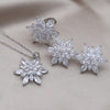 Korea Jewelry  Copper Inlaid Zircon 14K Gold plated Flower Jewelry Set Elegant Women Wedding Party Accessories