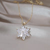 Korea Jewelry  Copper Inlaid Zircon 14K Gold plated Flower Jewelry Set Elegant Women Wedding Party Accessories