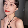 Korea Jewelry  Silver Color Bear Heart Asymmetric Zircon Earrings Elegant Women Wedding Party Accessories