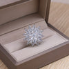 Korea Jewelry  Zircon Three Layers Rotatable Flower Ring Shiny Women Wedding Party Opening Adjustable Ring