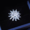 Korea Jewelry  Zircon Three Layers Rotatable Flower Ring Shiny Women Wedding Party Opening Adjustable Ring