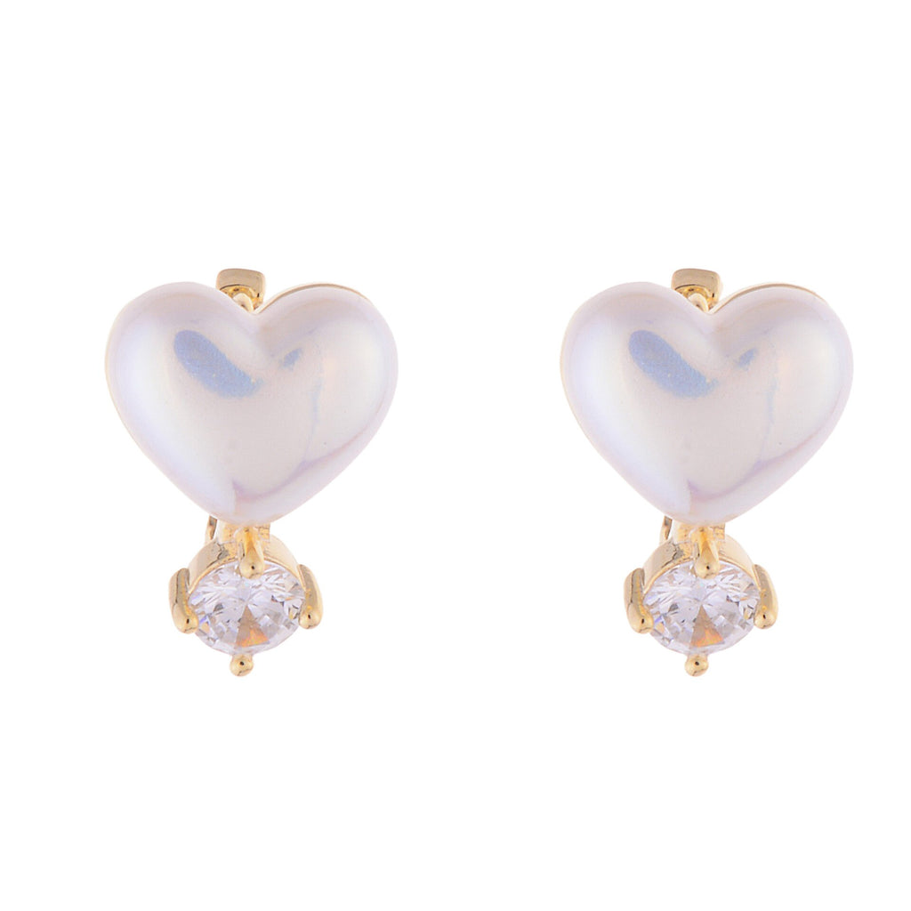 Korea Jewelry Sweet Love Colorful Mermaid Ji Pearl Zircon Earrings Sweet Girl Gifts Women's Daily Work Accessories