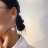 Korea Jewelry White Resin Camellia Pendant Leaf Crystal Earrings Elegant Women Summer Matching Skirt Accessories