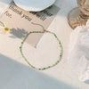 Korea Summer Sweet Simple Lace Beaded Flower Green Lace Pendant Choker Necklace for Women Aesthetic Jewelry