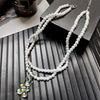 Korea Transparent Resin Bear Double Layered Pearl Beaded Necklace For Women Candy Gummy Bear String Bead Choker Girl Y2K Jewelry