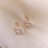 Korea jewelry square zircon earrings  compact elegant crystal earrings for women gift