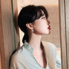 Korea jewelry square zircon earrings  compact elegant crystal earrings for women gift