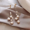 Korea jewelry handmade string freshwater pearl earrings long fringed earrings for women