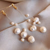 Korea jewelry handmade string freshwater pearl earrings long fringed earrings for women