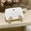 Korea Jewelry Exquisite 14K Gold plated Zircon Shell Flower Earring Sweet Student Gifts Women's Wedding earring