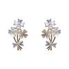 Korea Jewelry Exquisite 14K Gold plated Zircon Shell Flower Earring Sweet Student Gifts Women's Wedding earring