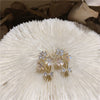 Korea Jewelry Exquisite 14K Gold plated Zircon Shell Flower Earring Sweet Student Gifts Women's Wedding earring