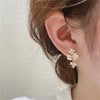 Korea Jewelry Exquisite 14K Gold plated Zircon Shell Flower Earring Sweet Student Gifts Women's Wedding earring