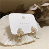 Korea Jewelry Exquisite 14K Gold plated Zircon Shell Flower Earring Sweet Student Gifts Women's Wedding earring