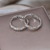 Korea's Design Jewelry 14K Gold Plated Zircon Contrast Cross hoop Earrings Elegant Women's Daily Work Accessories