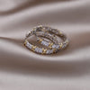 Korea's Design Jewelry 14K Gold Plated Zircon Contrast Cross hoop Earrings Elegant Women's Daily Work Accessories