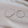 Korea's Design Jewelry 14K Gold Plated Zircon Contrast Cross hoop Earrings Elegant Women's Daily Work Accessories