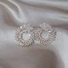 Korea's Design Jewelry 14K Gold Plating  Zircon Leaf Irregular Earrings Elegant Women's Party Accessories