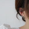 Korea's design exquisite golden AAA zircon semicircle design flower leaf winding earrings elegant women earrings