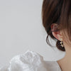 Korea's design exquisite golden AAA zircon semicircle design flower leaf winding earrings elegant women earrings