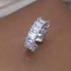 Korea's design jewelry  copper inlaid large zircon shiny ring opening can be adjusted female index finger ring