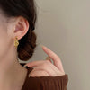 Korea's newly designe jewelry 14K gold plating letter D semicircle earring simple elegant women's daily work accessories