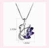 Korean 925 sterling silver new Crystal Blue Swan Pendant, diamond studded Swan necklace, simple fashion student jewelry