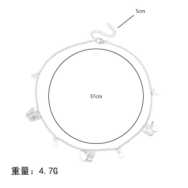 Korean Boho Butterfly Women Necklace Choker Jewelry Accessories Gold Color Chain Pendant Lady Summer Girls Gift 2021